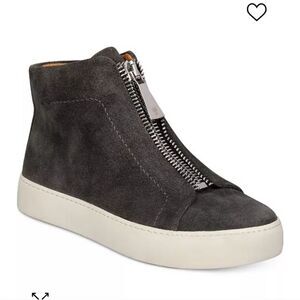 Frye Lena Suede High Top Sneaker in Dark Taupe Grey Size 7